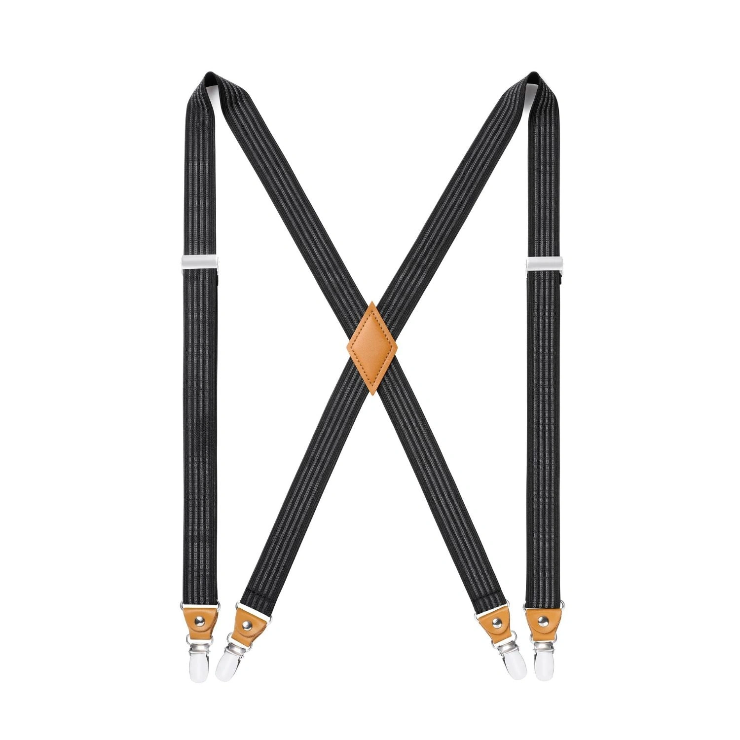 Bretelle regolabili 1.0" con 4 clip: eleganza bicolore per un look impeccabile e senza tempo!