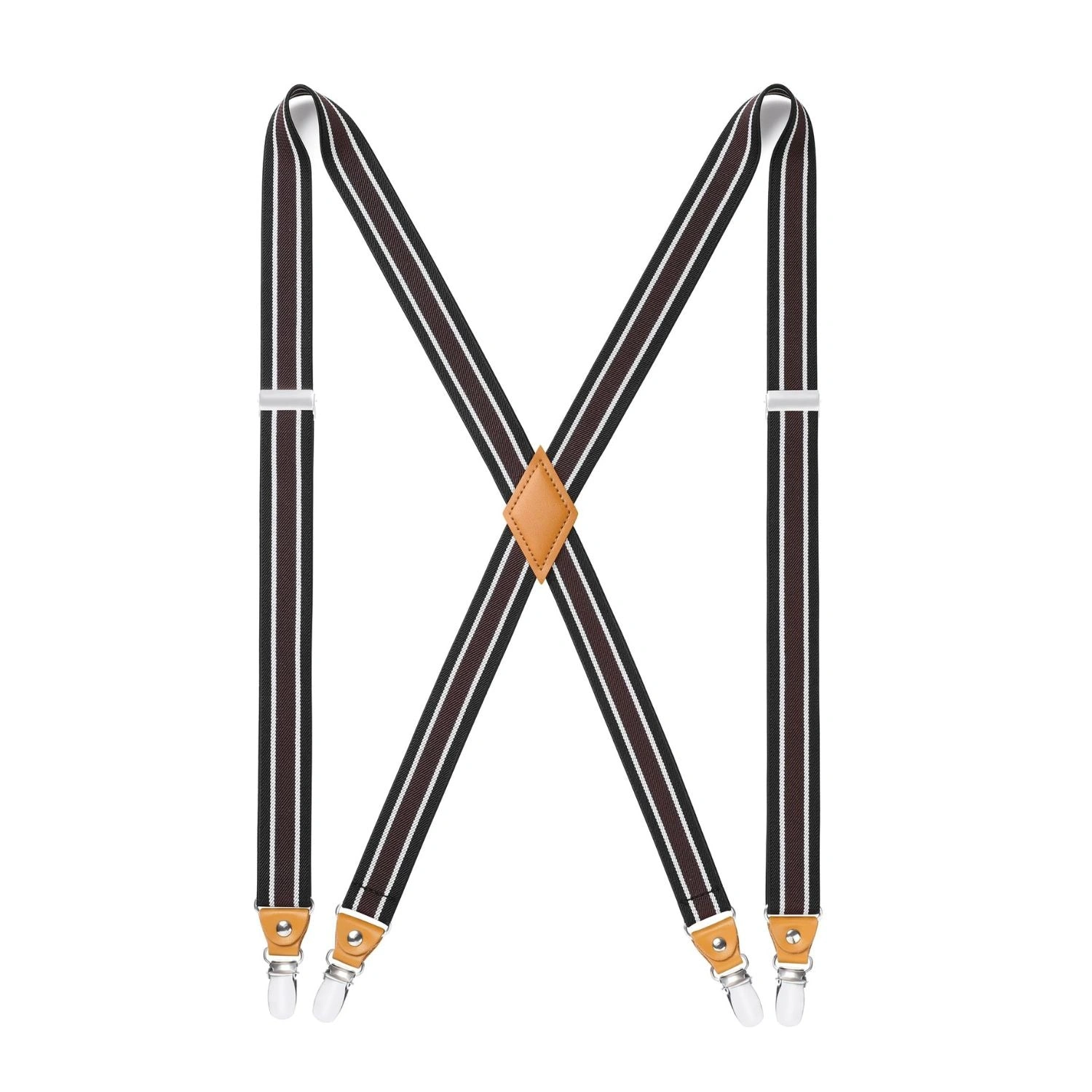 Bretelle regolabili da 1 pollice con 4 clip: Eleganza senza tempo in bianco e nero per il tuo stile unico.