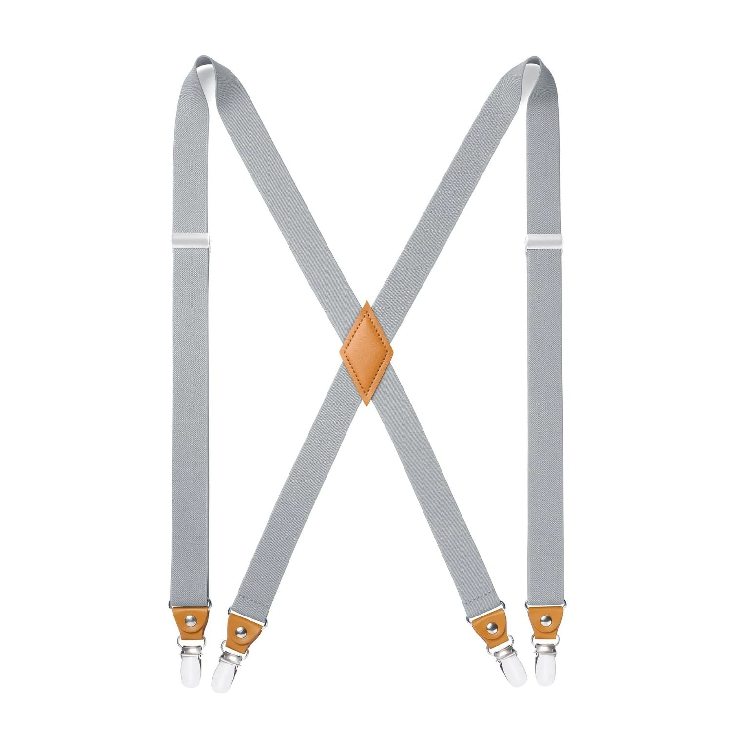 Bretelle grigie regolabili da 1.0 pollice con 4 clip: eleganza e praticità, un tocco di stile per te!