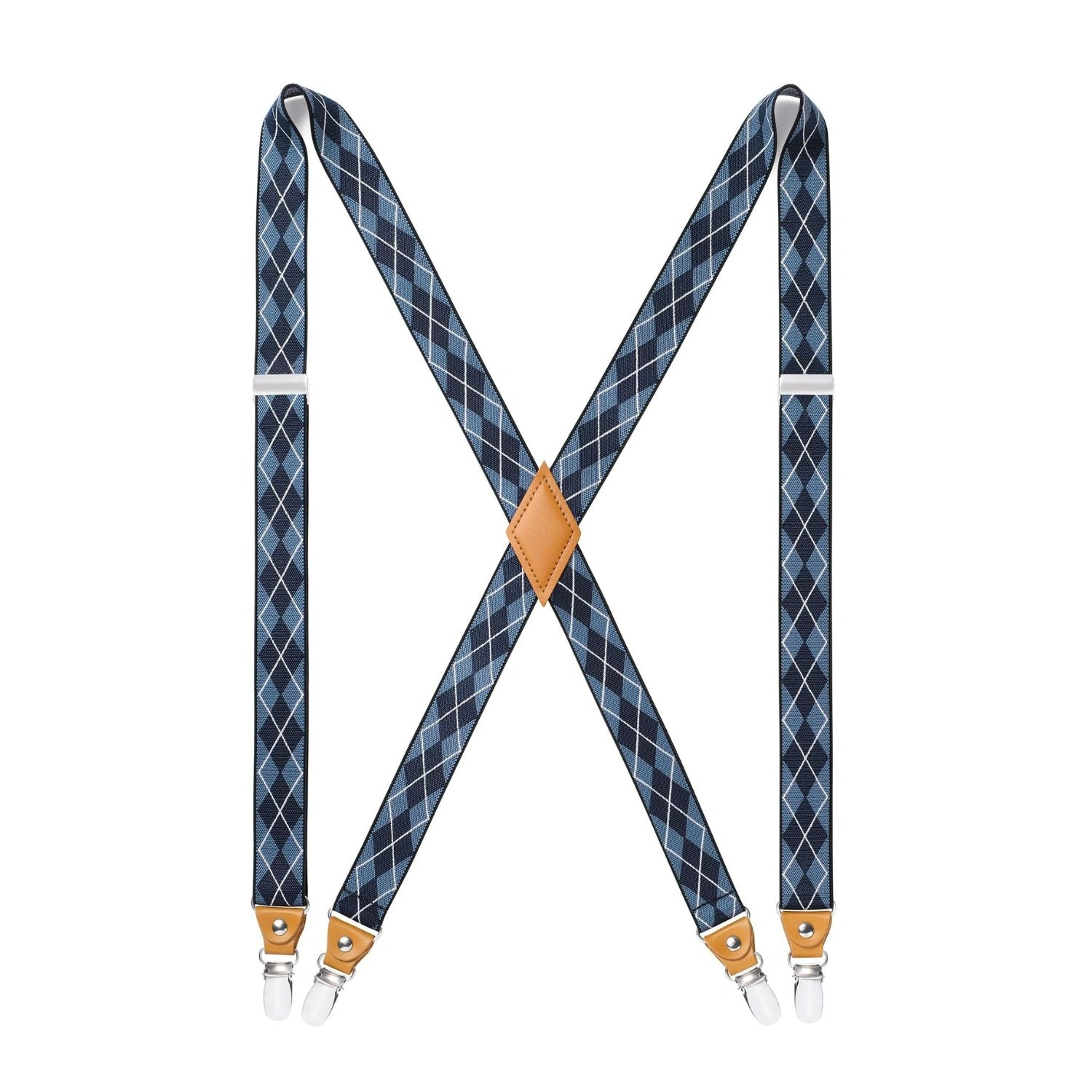 Bretelle regolabili da 1.0 pollice: Quadrati Blu Scacchi, Stile & Comfort Assicurati! Un tocco di classe!